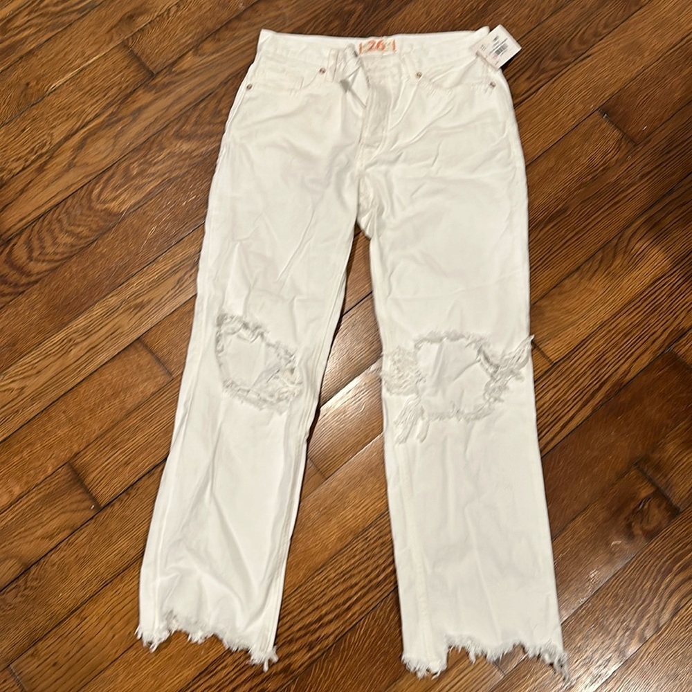 Free people straight Jean white